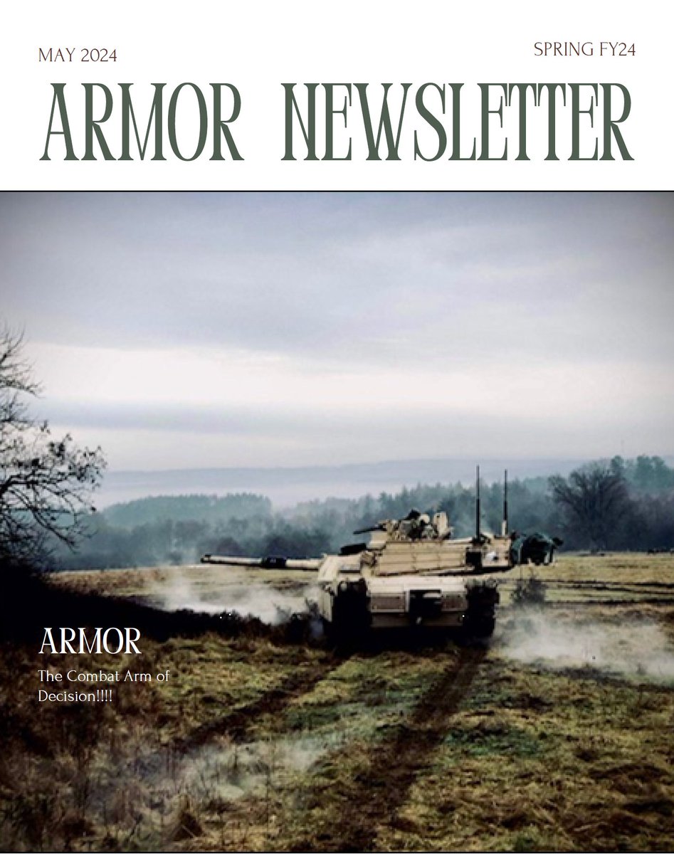 🚨 🚨 Armor Officers 🚨 🚨 Don't miss May's Armor Newsletter, in it is a message from our very own 3rd Squadron Commander, LTC Hodermarsky, about oppertunities in SFAB!