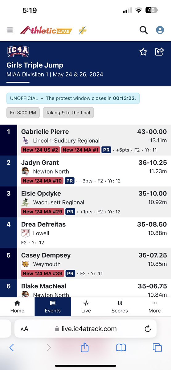 - New All Time State and LS record holder - 1 foot away from qualifying for the OLYMPIC trials - D1 State Champ by a rediculous margin - Qualified for U20s All in an event she just started a few months ago Gabby Pierre, you are incredible!