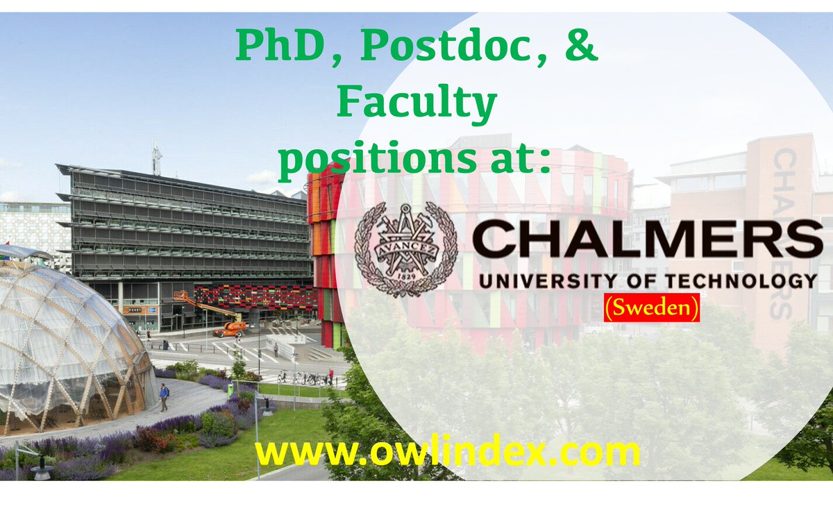 35 PhD, Postdoc, & Faculty positions are available at Chalmers University of Technology (Sweden): owlindex.com/oi/Beu4W4FT

#owlindex #PhD #PhDposition #phdresearch #phdjobs #postdoc #postdocs #postdocposition  #postdocjobs #postdoctoral #Research #positions @owlindex