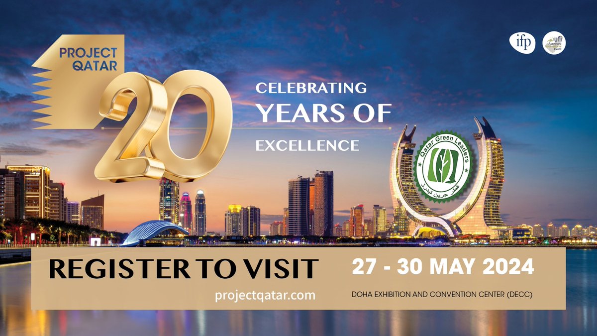 qgl2010's tweet photo. Visit us in Project Qatar from 27 to 30 May 2024 at Doha Exhibition &amp; Conference Center (DECC).

Our booth is G23 / Hall 1

Register here: https://t.co/6e4yY6VUD6

#Projectqatar2024 
#PQ24
#QGL
#Doha
#Qatar
#GreenBuilding
#Sustainability https://t.co/BXxoDxz5ix