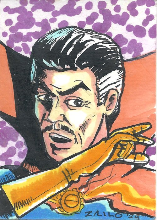 Today's sketchcard,  Doctor Strange.  Available. #zailoart #sketch #sketchcard #atc #watercolor #mixedmedia #comicbookart #marvelcomics #doctorstrange