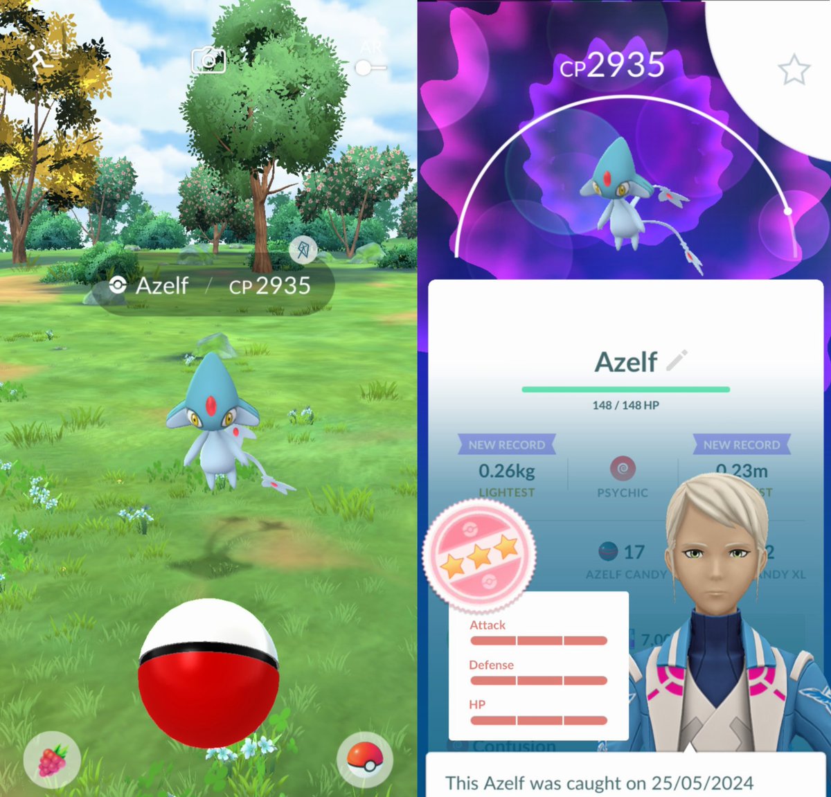 Prince_Piplup's tweet photo. Another wild encounter with AZELF 💯 🤩

#PokemonGo
#PokemonGoApp https://t.co/2nnpnSrAj6
