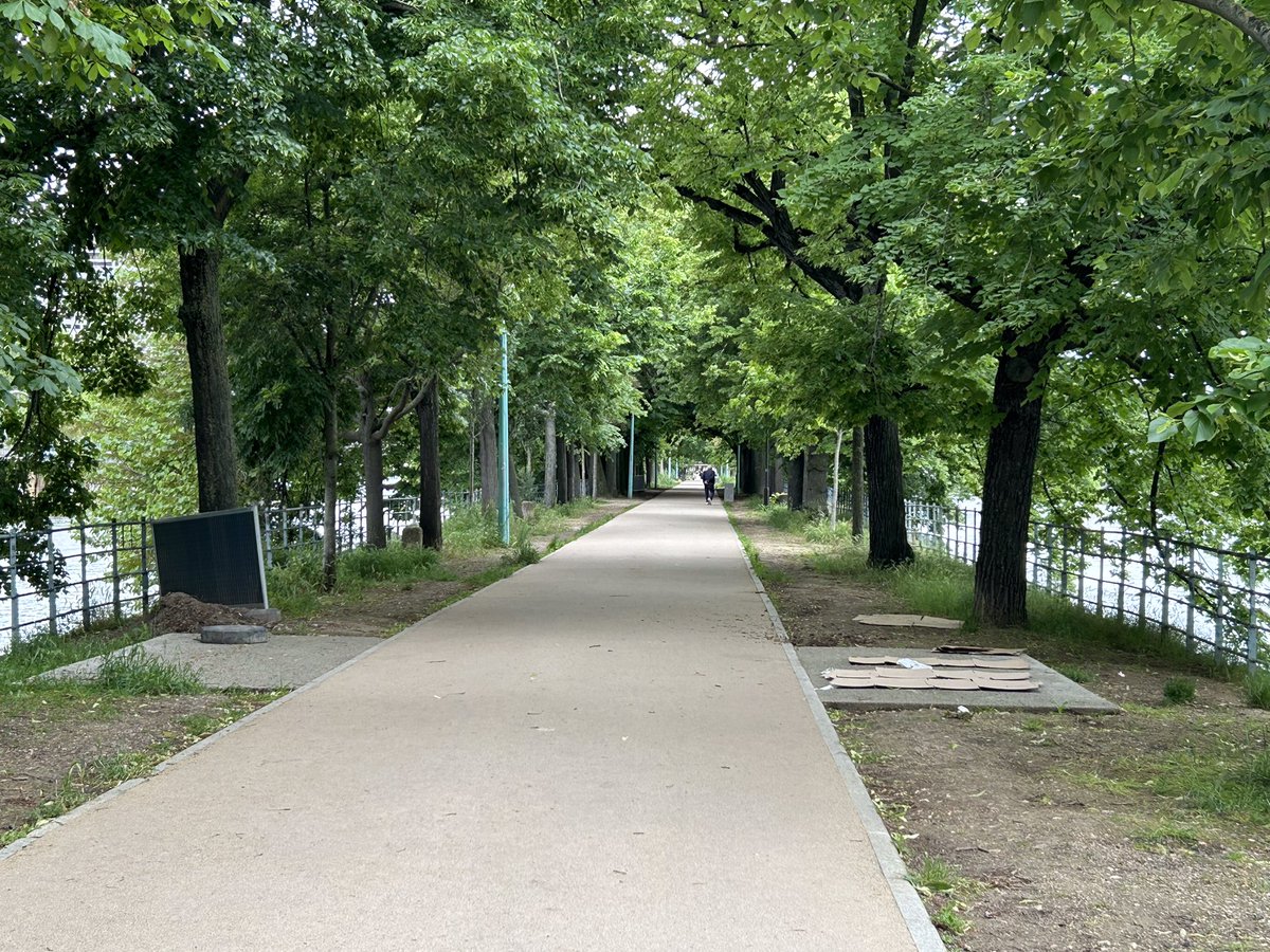 DuprDominique2's tweet photo. 🧐🌳Les travaux ont commencé sur l’Île aux Cygnes, #Paris 15, depuis presque un an. Pourtant il n’y a toujours pas de #bancs, alors les promeneurs s’assoient sur des cartons. Les balustrades ne sont toujours pas changées ou repeintes, les poubelles débordent…#EspacePublic https://t.co/7Q1K6mo9a1