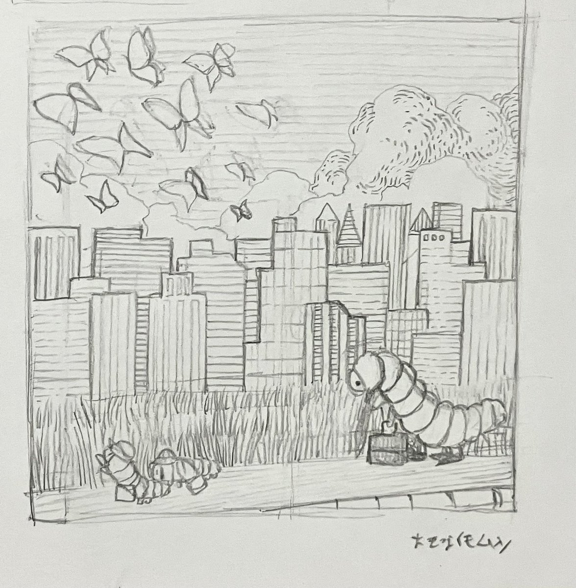 次のイラストの下絵 