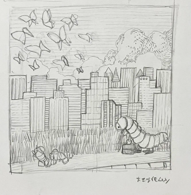 次のイラストの下絵 