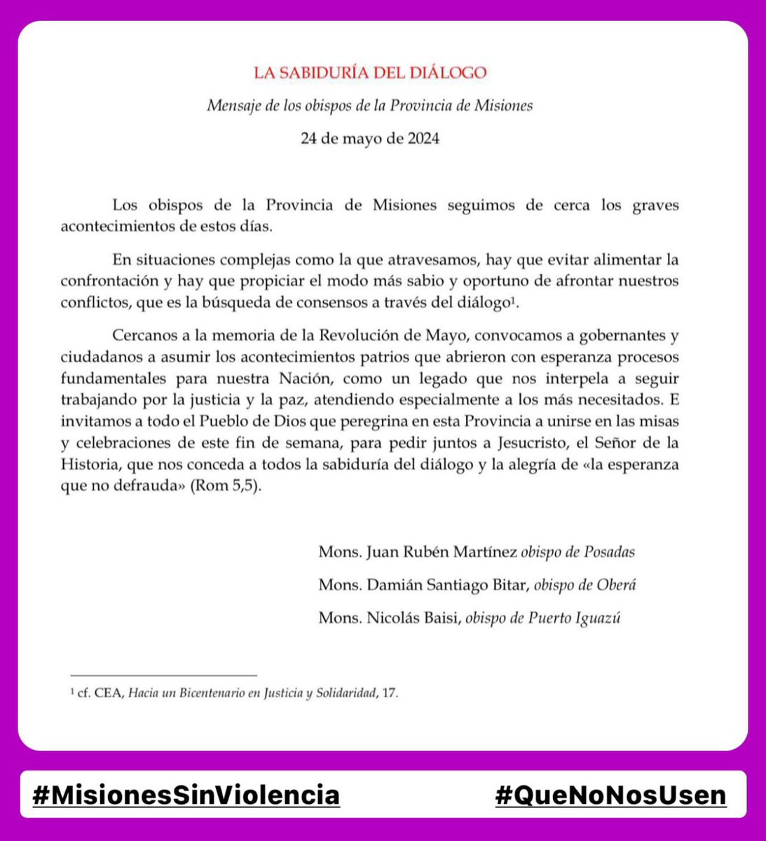 DIANAACOS47's tweet photo. #MisionesNoPara
#MisionesSinViolencia
#QueNoNosUsen https://t.co/htAGFx4yEX
