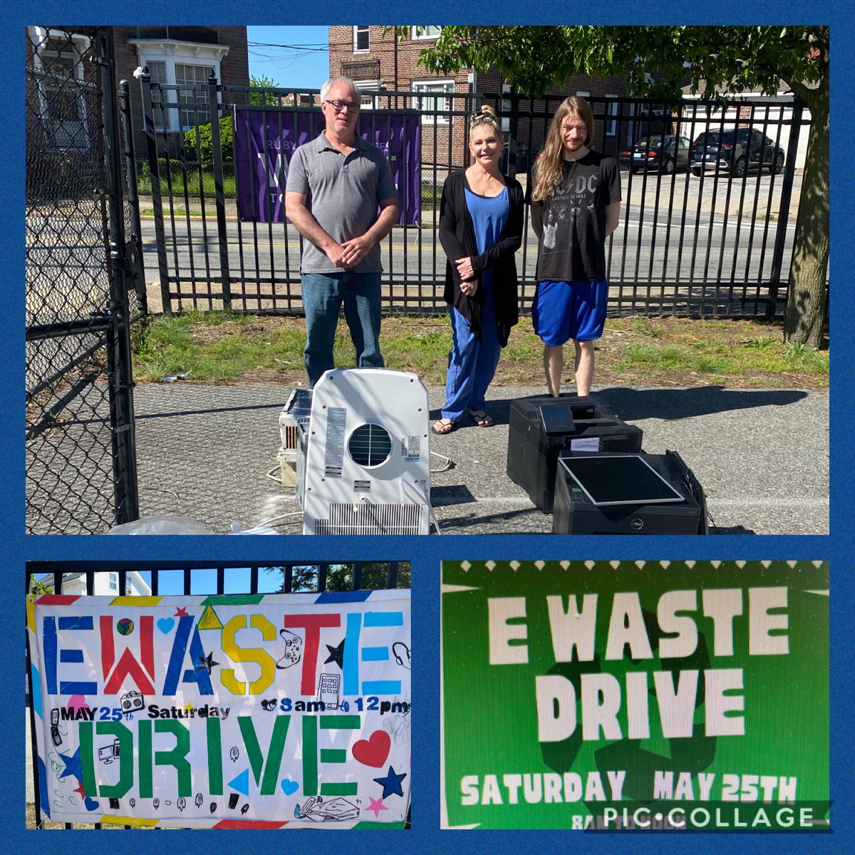 NicNordquist16's tweet photo. @AVenturePVD is holding an E Waste Drive from 8-12 today! Our Science Teacher Mr. Kaminski, Beahvior Coach Ms. Salzillo, and TA Mr. Salzillo have been busy collecting donations! 💙🌎 https://t.co/03f3C53o5R