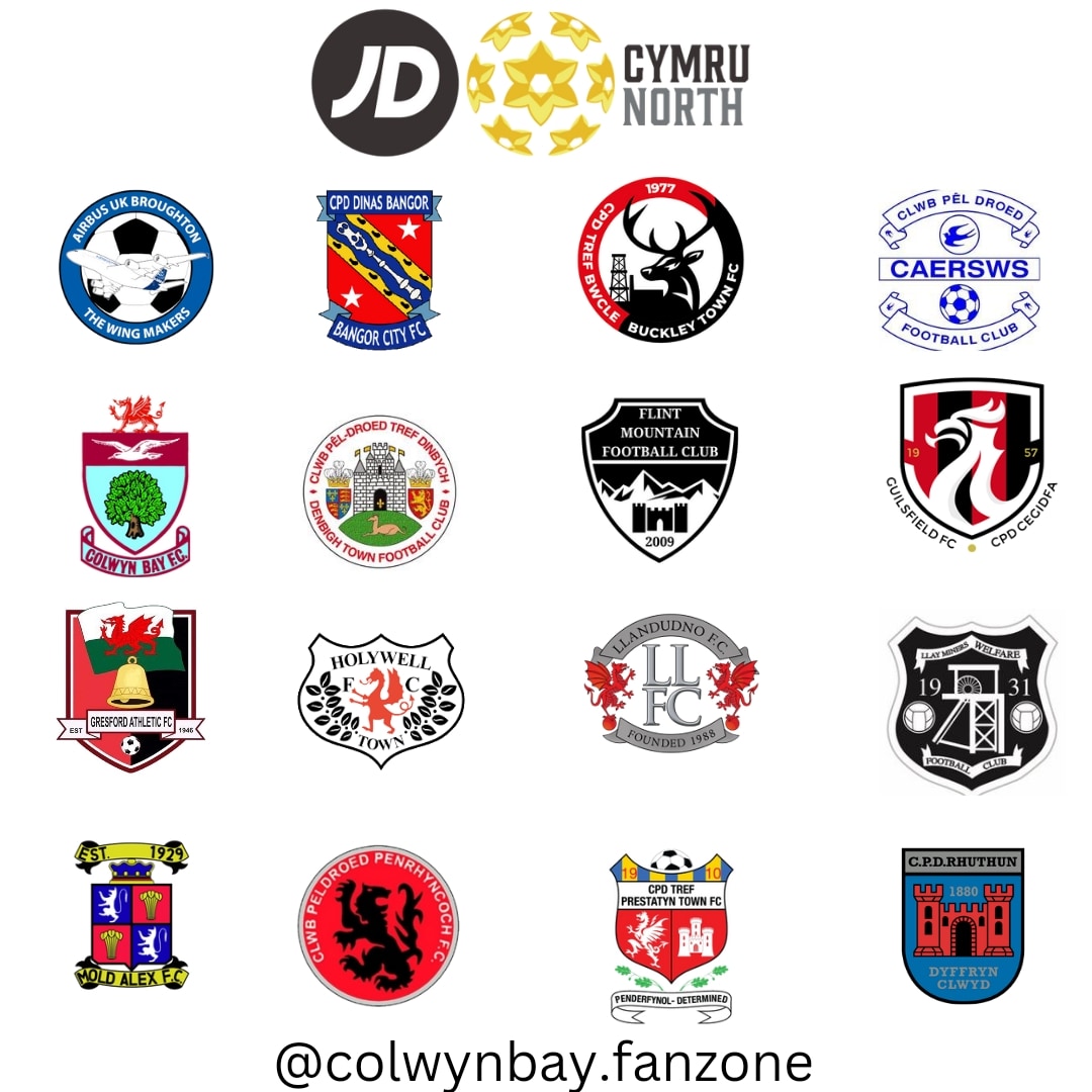 Cymru North lineup 24/25.
#colwynbayfc #colwynbayfanzone #cymrunorth