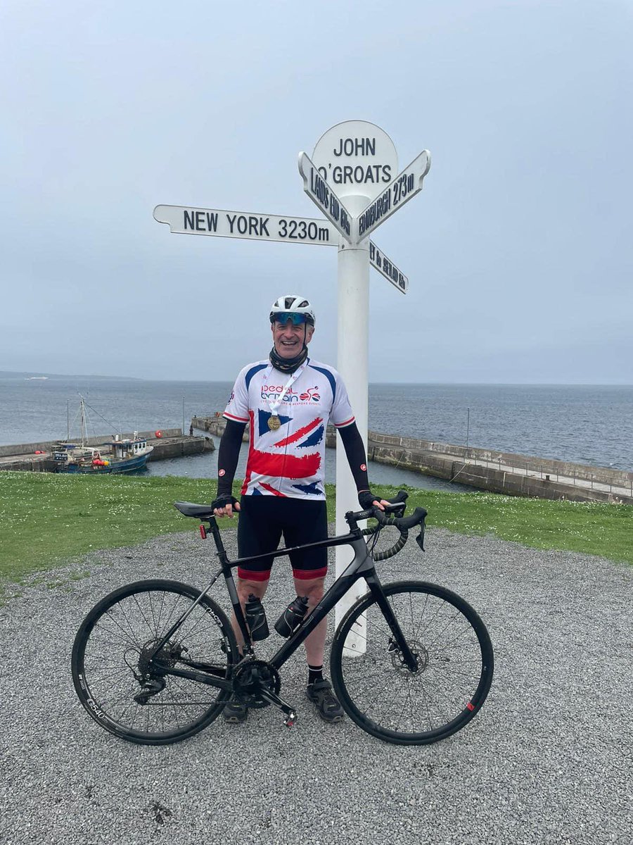 He has made it! Well done to Jonathan Holland. Raising funds and awareness of MND 💙🧡💙