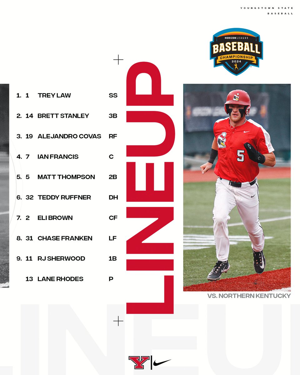 𝙎𝙏𝘼𝙍𝙏𝙄𝙉𝙂 𝙇𝙄𝙉𝙀𝙐𝙋 🐧⚾️ Here's how we'll take the diamond in our first game on championship Saturday at the #HLBASE Championship! First pitch at Nischwitz Stadium coming up just after noon ET. #GoGuins // #HereInYoungstown