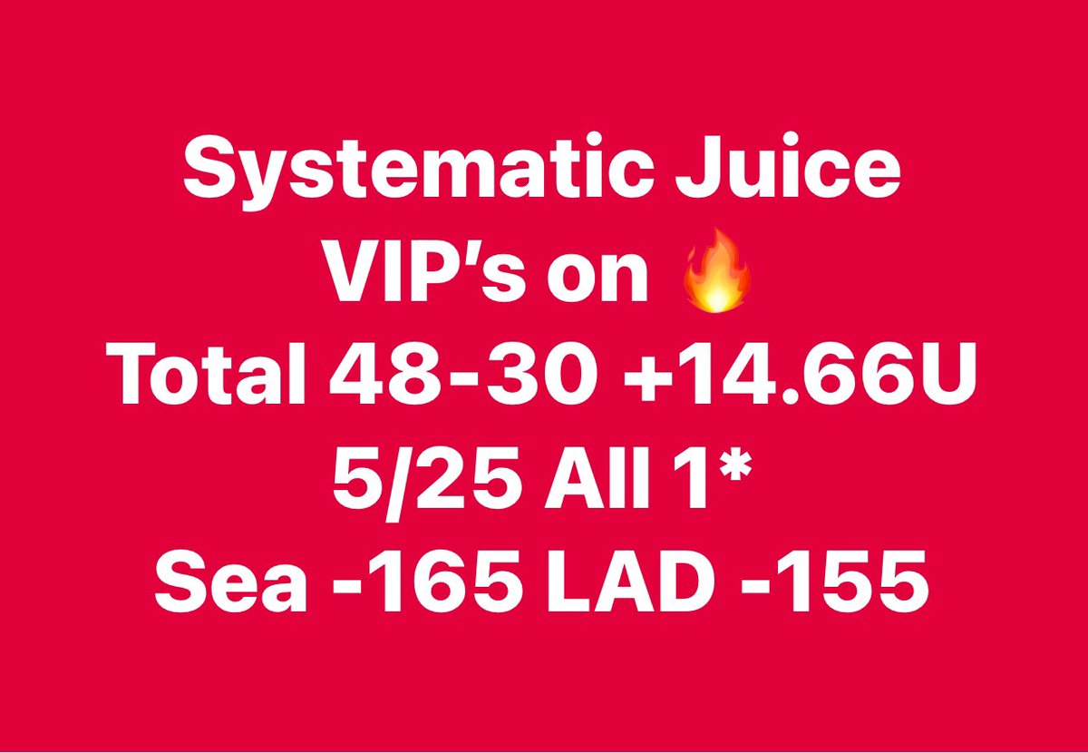 SystematicJuice's tweet photo. #sportsbettingtwitter #freeplayx #mlbx
#fantasyX #prizepicks #NFLX #baseballbetsx #TrumpInTheBronx
#gamblingtwitter #mlb #gamblingX
#Yankees #vegasbets https://t.co/HvkYIRwB9i