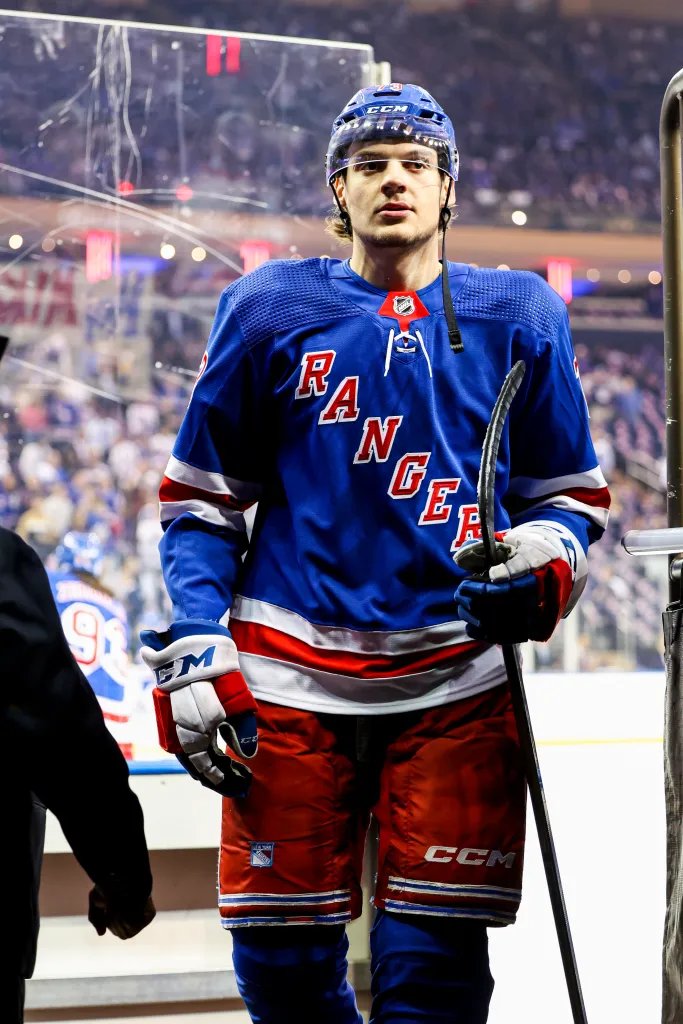 SchneidsShuttle's tweet photo. Matt Rempe: 10+ Minutes played in an Eastern Conference Finals game 

Jack Hughes: 0 Minutes played in an Eastern Conference Finals game

Lets Start a Dialogue #NYR https://t.co/R923rn0F9z