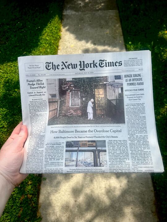 This morning while getting a copy of the @nytimes featuring @AlissaZhu and @FurrierTranform and my story on the front page, I was stopped in my tracks. The cashier reads the headline, looked at me, and said “that’s how my fiancé died.” It brought me back to why we did this story.