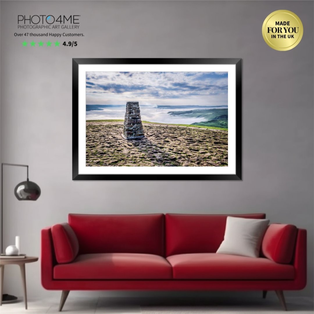 A cloud inversion over the wonderful Hope Valley only reveals the cement works chimney. 
shop.photo4me.com/1334293/framed… 
Photographing at Mam Tor this morning...
#Derbyshire #peakdistrict #landscapephotography