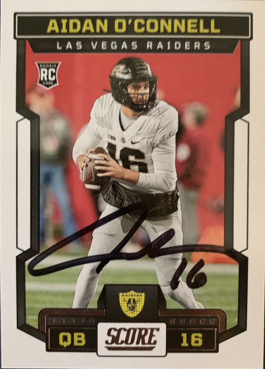 StarrsCards's tweet image. My 678th TTM auto!  @Raiders QB Aidan O’Connell signed my card in 142 days. Thanks a bunch! @cnterfield11 @PokeyTheBrave @PaulBonerko @IbreakCards @OhNoonan @budgetcollect #TTMAutographs #TTMSuccess