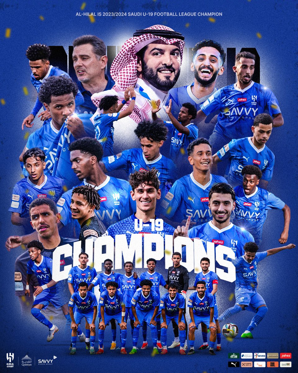 🏆 شباب ⁧#الهلال⁩ أبطالاً للدوري السعودي الممتاز لدرجة الشباب 2023/2024  👏🏼💙