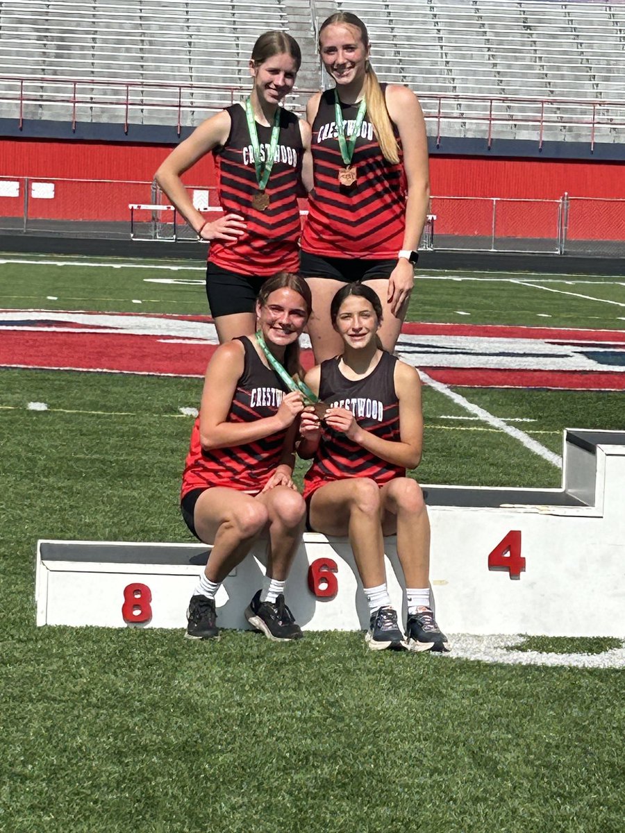 Congratulations to our 4x800 meter relay who took 6th at regionals on Thursday. They also ran a 4 second PR for a time of 10:02.
