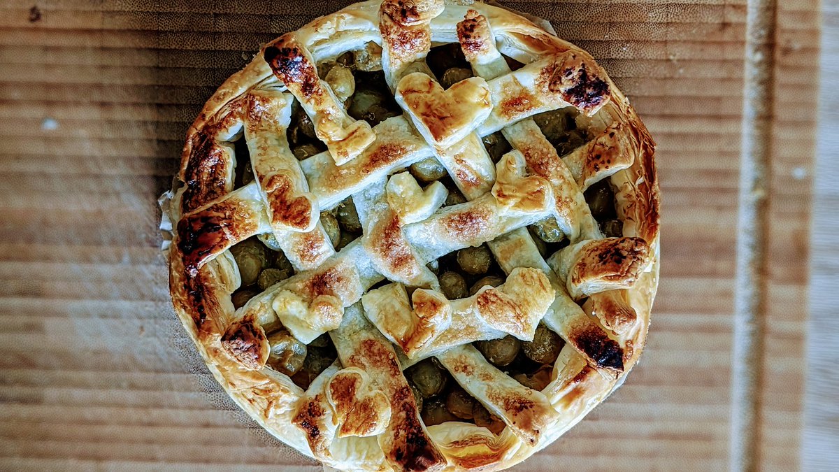 Got some cleaning done, did the laundry, went to the farmer's market and the grocery store and made this gooseberry pie. One of my more productive days 😌