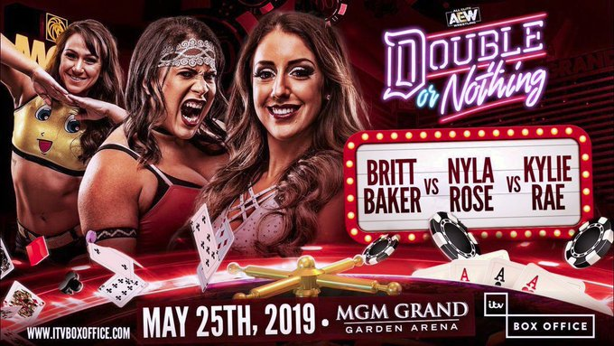 5/25/2019

Britt Baker defeated Nyla Rose, Kylie Rae, and Awesome Kong at Double or Nothing from the MGM Grand Garden Arena in Las Vegas, Nevada.

 #AEW #DoubleOrNothing #BrittBaker #DMD #NylaRose #KylieRae #AwesomeKong #Kharma