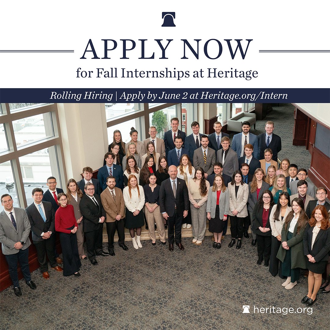 Apply today for the Fall 2024 Young Leaders Program! Join 50+ conservatives in Washington D.C. for a semester unlike any other. Hiring is rolling and applications are due by June 2nd. Learn more and apply here: heritage.org/young-leaders-…