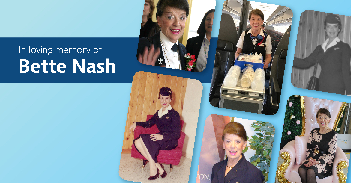 We mourn the passing of Bette Nash, who spent nearly seven decades warmly caring for our customers in the air. She started in 1957 and held the Guinness World Record for longest-serving flight attendant. Bette inspired generations of flight attendants. Fly high, Bette.