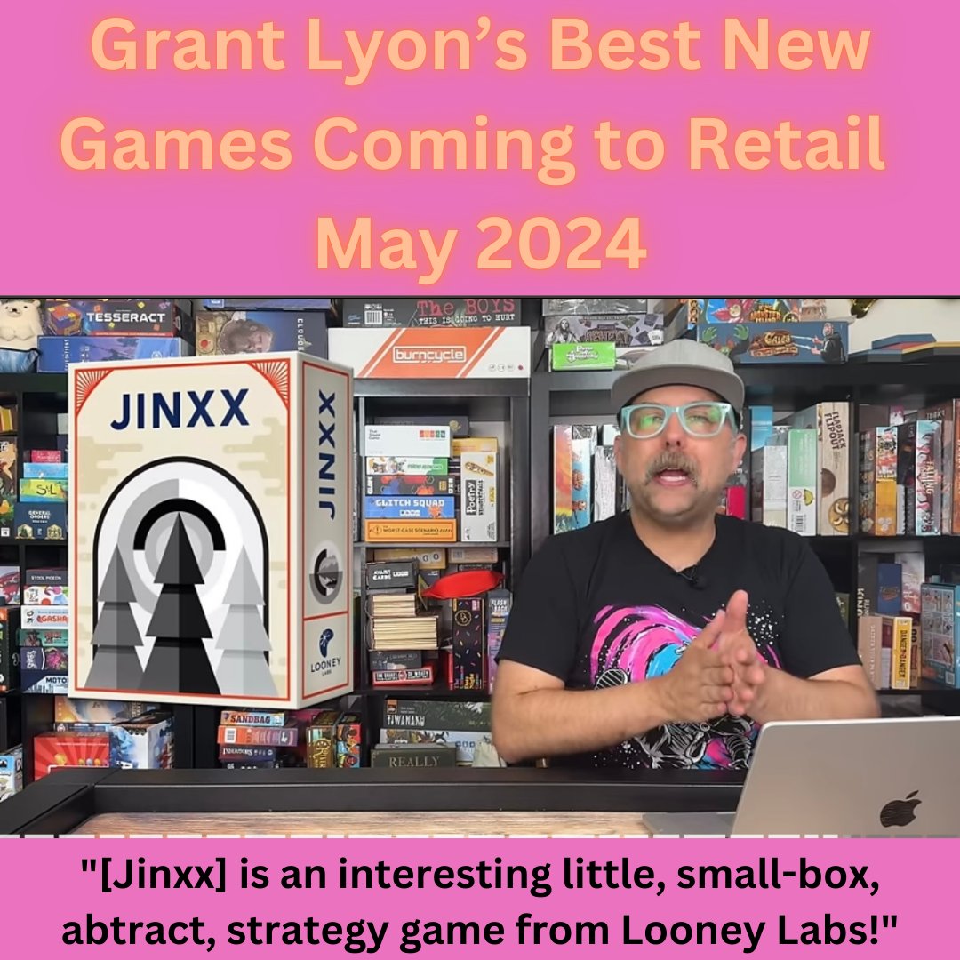 Woohoo! @grantlyon1 just released his May list of the Best New Games Coming to Retail for this month & highlighted Jinxx. Thanks, Grant! Check out his video for more of his thoughts on Jinxx & the other great games that released to retail this month: hubs.la/Q02ypDPd0