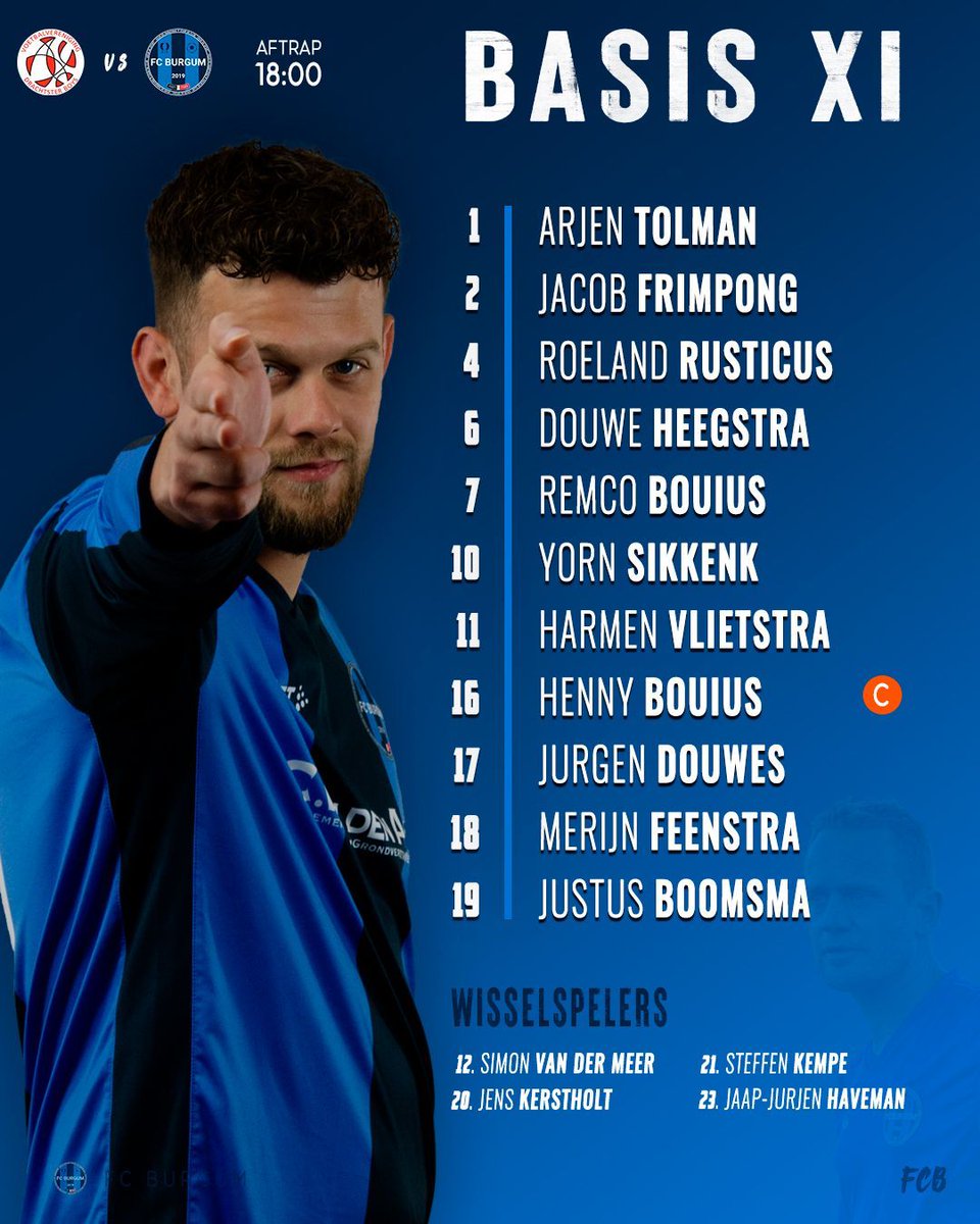 fcburgum's tweet photo. 📄 𝗟𝗜𝗡𝗘-𝗨𝗣!💙 De laatste competitiewedstrijd goed afsluiten boys! Niks minder dan 3 punten!!🔥💪 #DRAFCB https://t.co/Ec491seeZf