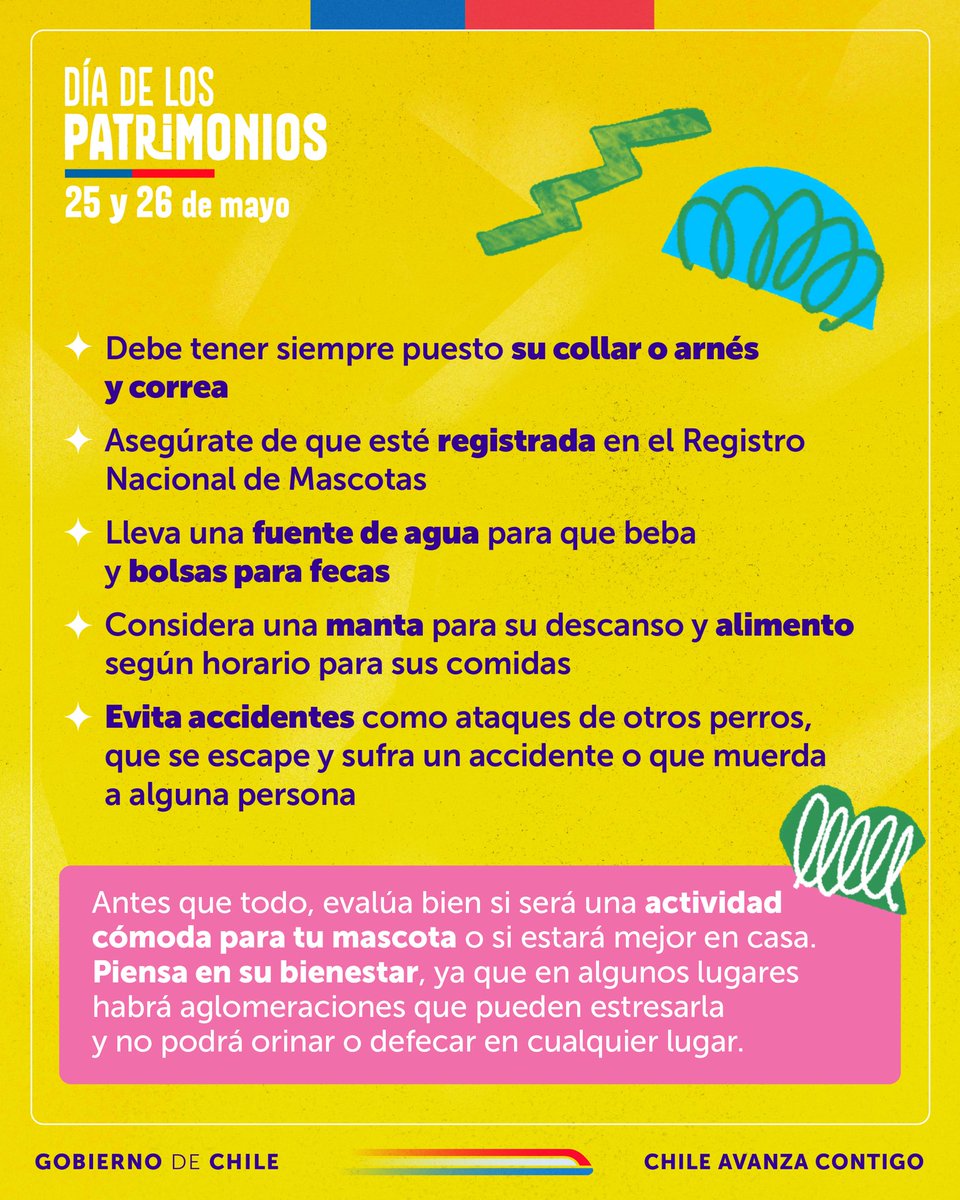 MascotaGob's tweet photo. Si vas a celebrar el #DíaDeLosPatrimonios con tu mascota, sigue estas recomendaciones y piensa siempre primero en su bienestar 🐶🐱❤️ https://t.co/58R63YgwqV