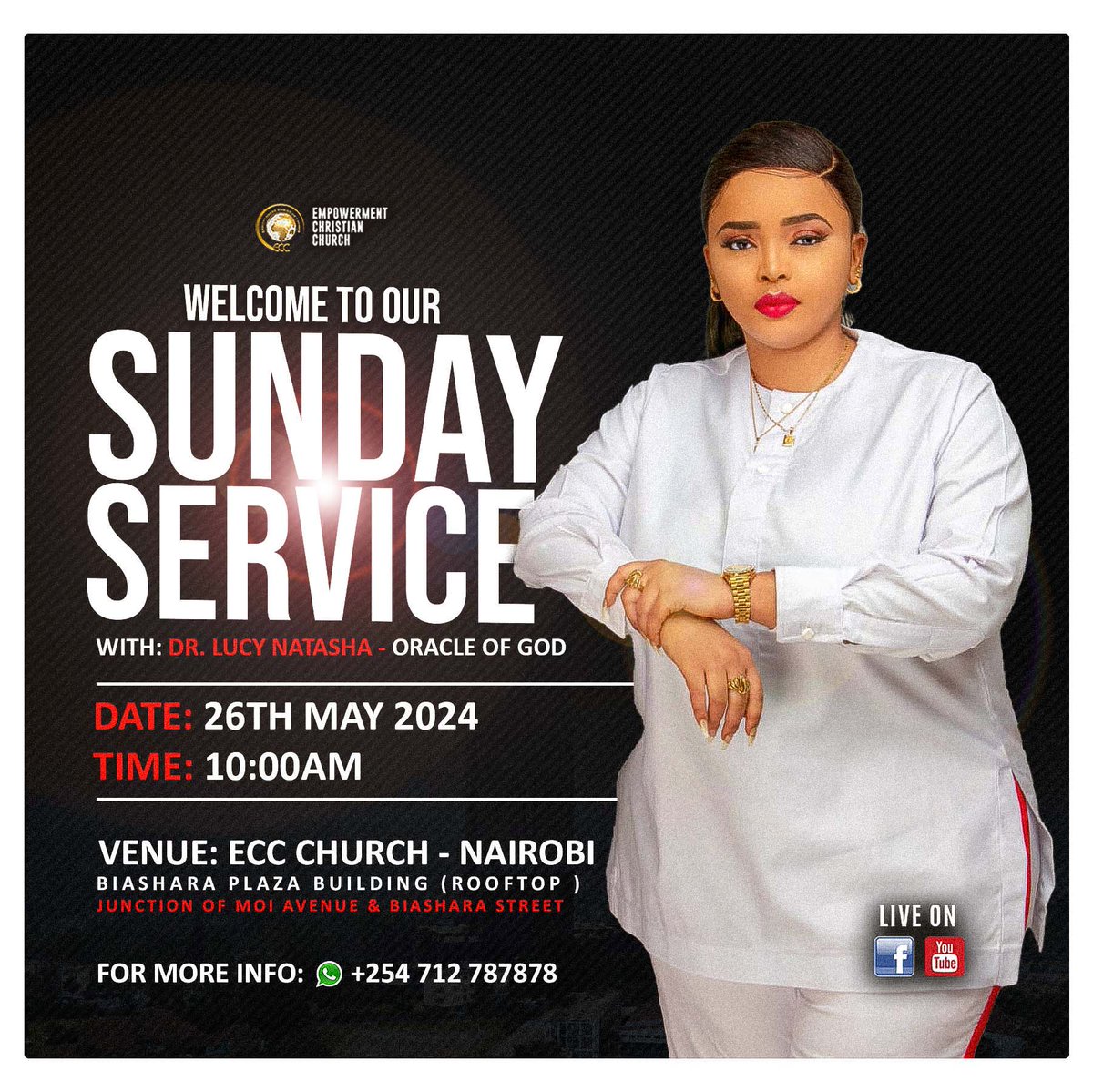 Hell can’t stop all Heaven started in your life! Philippians 1:6🔥🔥🔥 Welcome For Our Sunday Service @eccnairobi 10.00am LOCATED 📍 BIASHARA PLAZA BUILDING ROOFTOP AT THE JUNCTION OF MOI AVENUE AND BIASHARA STREET #SundayService