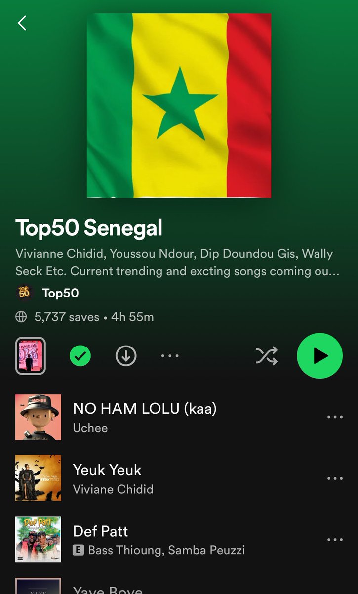 RetsamChambaii's tweet photo. The content of this song doesn’t interest me, having a Gambian song sit on #1 #applemusic for weeks, and being #1 on Top50 Senegal #Spotify deserves flowers.
#Uchee congrats on this new achievement.
Eager for a reply, for the culture & our industry.
#Chambaii https://t.co/dCkwcqGhiP