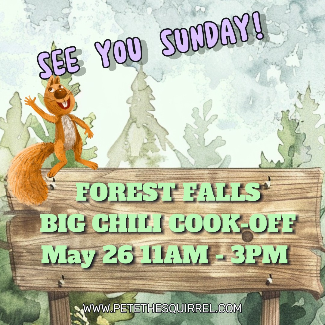 SEE YOU TOMORROW! Forest Falls Chili Cook-Off! Be sure to say Hi! #cookoff #chilicookoff #seeyoutomorrow #besure #cookoff #cooking #chili #food #chef #foodie #chilicookoff #competition  #fun #foodfestival #cookingcompetition #chefs #cook #chilifest #instagood #petethesquirrel