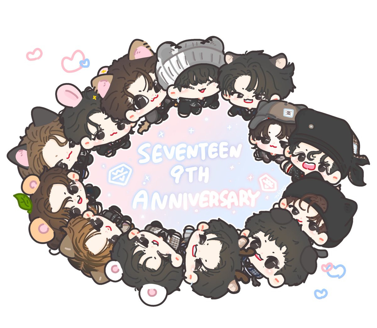 7xbloom's tweet photo. 🎈HAPPY SEVENTEEN's DAY!💎🩵🩷🎉
#세븐틴과_함께한청춘_벌써_9주년
#SVT_Shinin9_Diamonds
#HAPPY_SVT_DAY
#Seventeenfanart https://t.co/xHit80TdMa