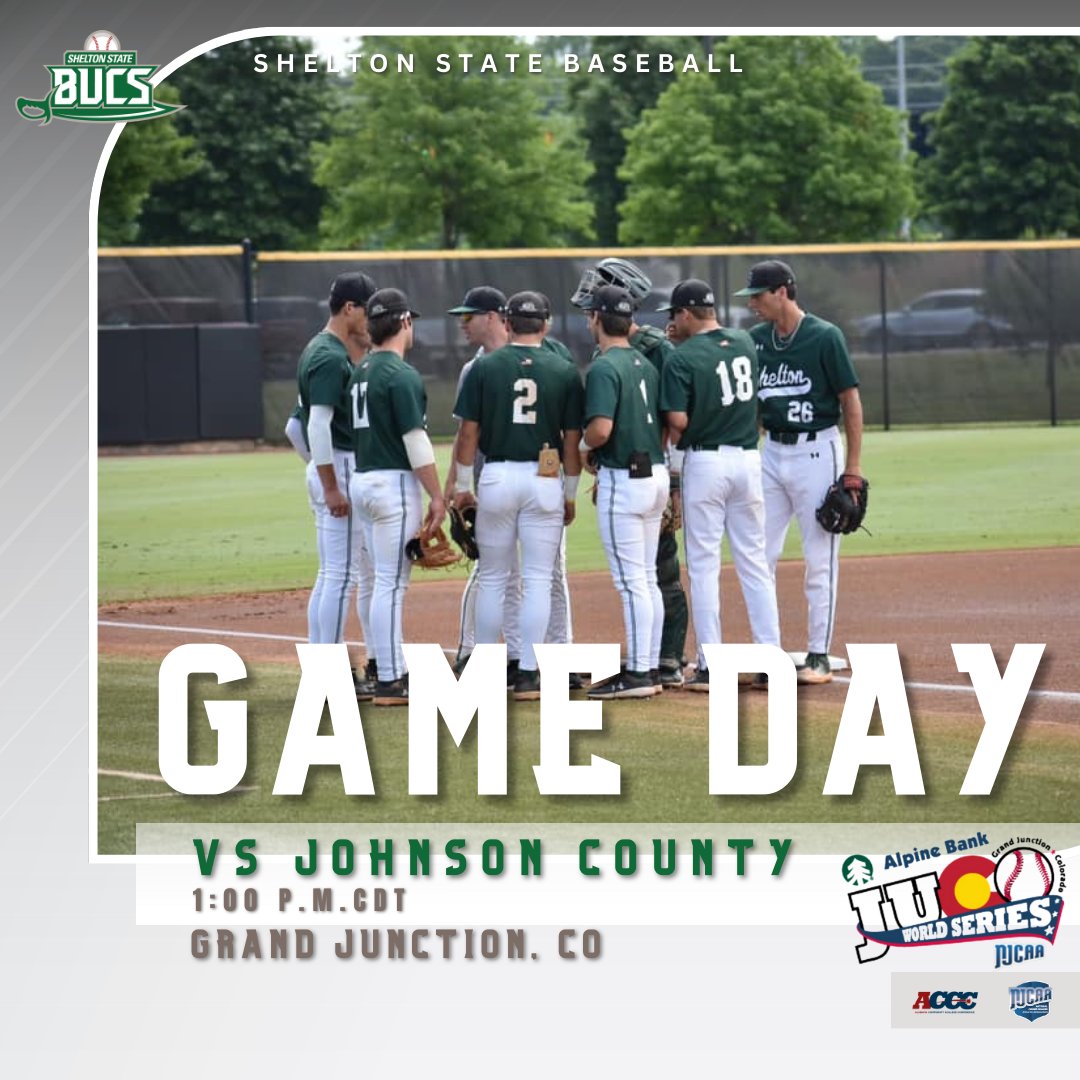 It's GAMEDAY! ⚾: Baseball 🆚: Johnson County 🕐​: 1:00 p.m. CDT 🏆: 2024 @NJCAA Division I World Series 📍: Grand Junction, Co 📺: espn.com/espnplus Go Bucs! #SSCCAthletics