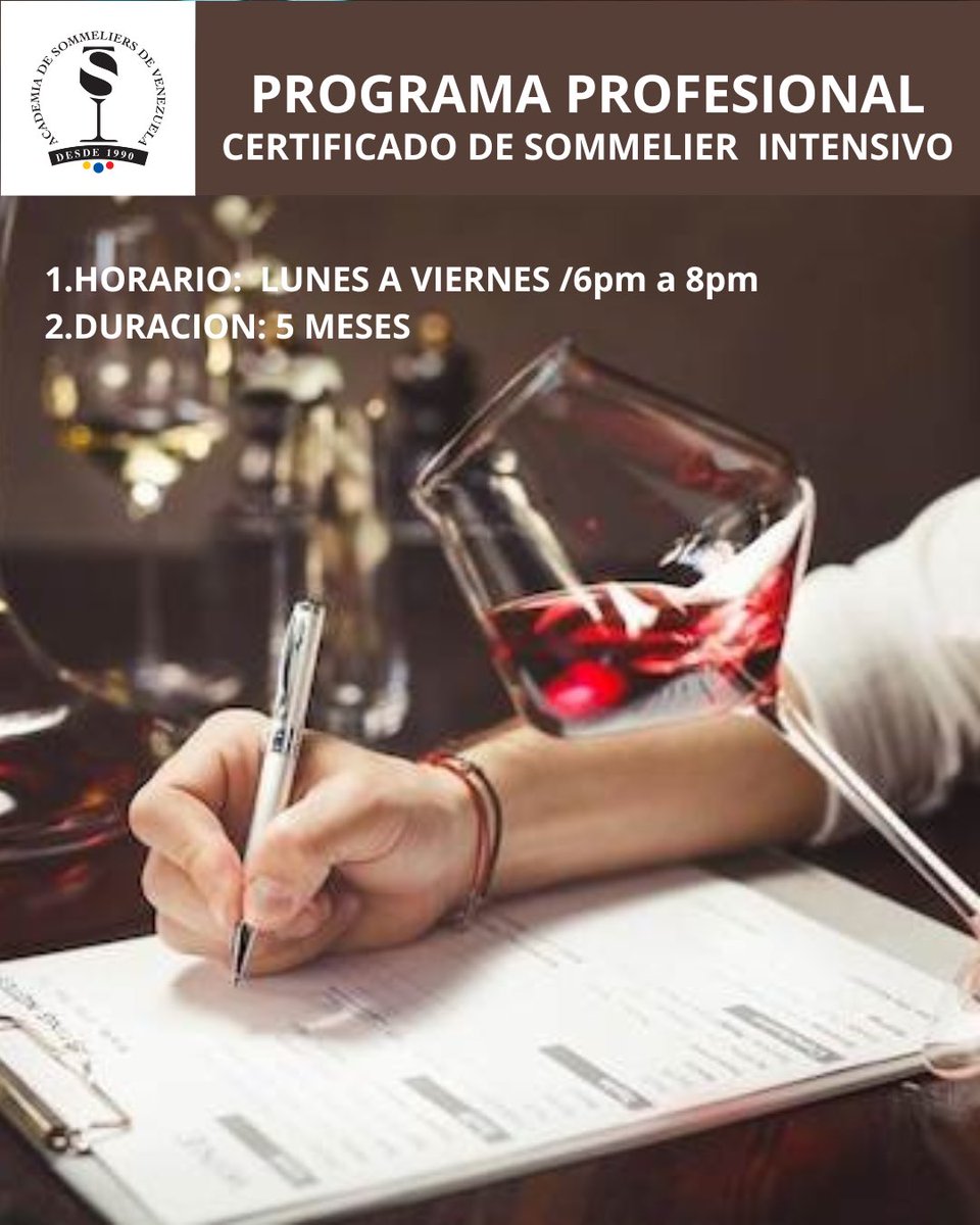 Intensivo de Sommelier de Lunes A Viernes