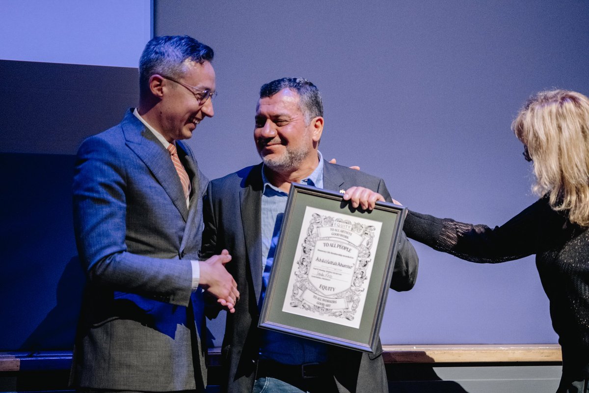 Paul W Fleming (@paulwfleming) on Twitter photo Still processing an incredible <a href="/EquityUK/">Equity</a> conference.
A highlight was awarding Honorary Life Membership to 4 incredible activists: <a href="/parry_vivien/">Vivien Parry</a> <a href="/YukikoMasui/">Yukiko Masui</a> <a href="/daleytvd/">Tonia Daley-Campbell</a> & Abdelfattah Abusrour of our Palestinian sister organisation <a href="/alrowwad/">Alrowwad Theatre</a>.
Legends! More updates below 👇 Still processing an incredible <a href="/EquityUK/">Equity</a> conference.
A highlight was awarding Honorary Life Membership to 4 incredible activists: <a href="/parry_vivien/">Vivien Parry</a> <a href="/YukikoMasui/">Yukiko Masui</a> <a href="/daleytvd/">Tonia Daley-Campbell</a> & Abdelfattah Abusrour of our Palestinian sister organisation <a href="/alrowwad/">Alrowwad Theatre</a>.
Legends! More updates below 👇