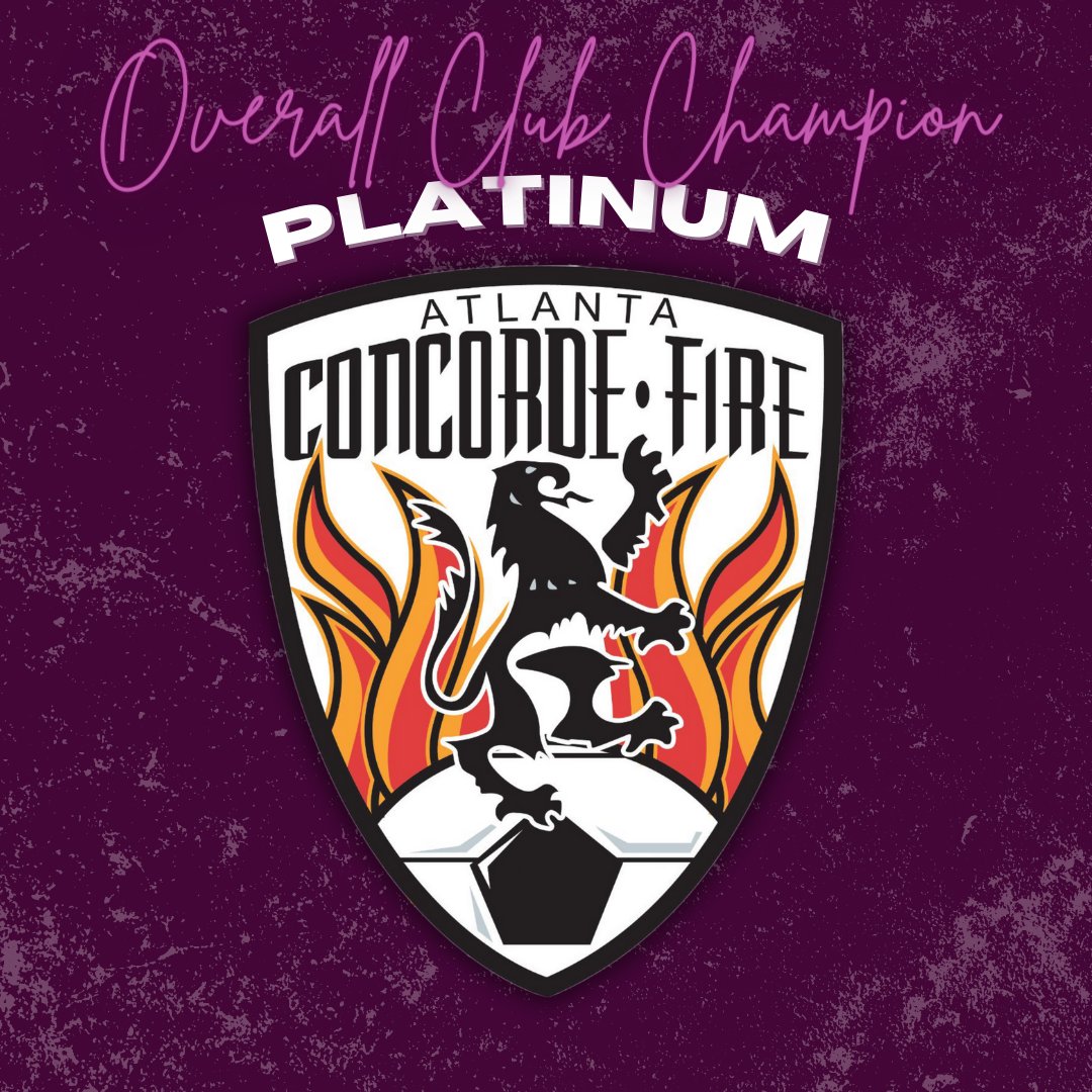 With the highest average standings across all age groups, we've named <a href="/ConcordeSoccer/">Concorde Fire Soccer</a> Platinum as your 2023-2024 𝙊𝙫𝙚𝙧𝙖𝙡𝙡 𝘾𝙡𝙪𝙗 𝘾𝙝𝙖𝙢𝙥𝙞𝙤𝙣 for the Southeast Conference! 🏆 Congratulations to all players and coaches! 🔥