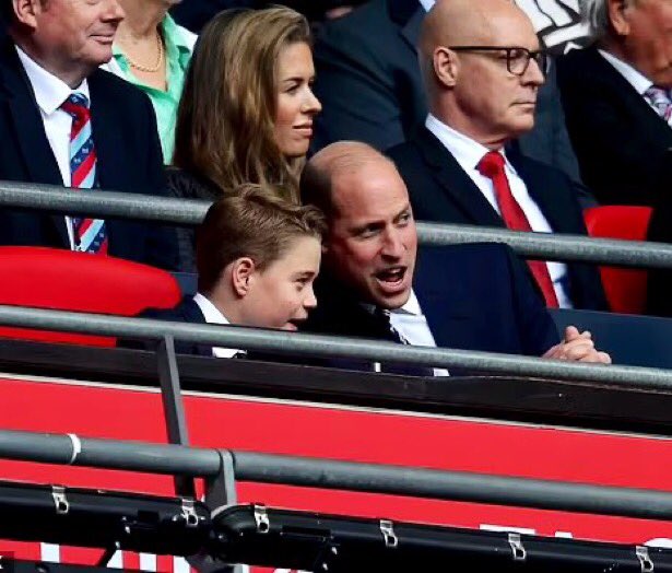 This my picture of the day ❤️ Prince William is in his element because Prince George is asking him football questions ⚽️😀 #LionofWindsor #PrinceWilliam #PrinceGeorge