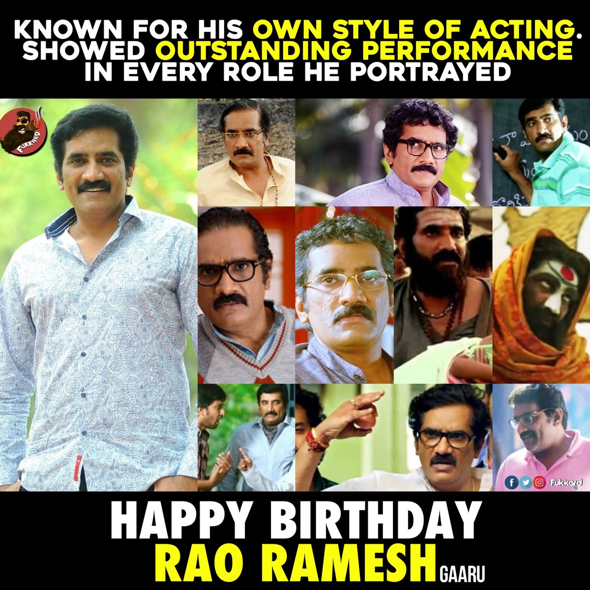 Happy birthday #RaoRamesh Garu..