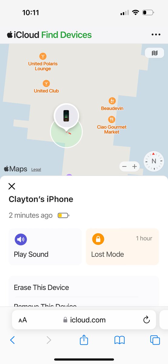 WithClubSauce14's tweet photo. Hi - as my favorite airline, can you please do me a solid and find my iPhone? It is currently in Terminal 1 of O’Hare, and appears to be by Gate 16 near the United Club @united https://t.co/yC2JigKDfJ