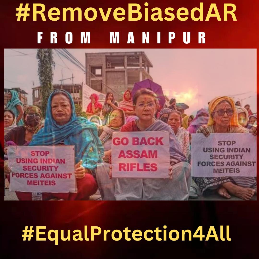 #ManipurViolence has exposed the Indian Security Forces <a href="/official_dgar/">The Assam Rifles</a> of giving training &amp; arms to the illegal Burma Origin Kuki NarcoTerrorists to create Terrorism and wage War against the indigenous Meeteis or Nagas of Manipur.
<a href="/adgpi/">ADG PI - INDIAN ARMY</a> <a href="/UN/">United Nations</a>
#EqualProtection4All #ReplaceBiasedAR