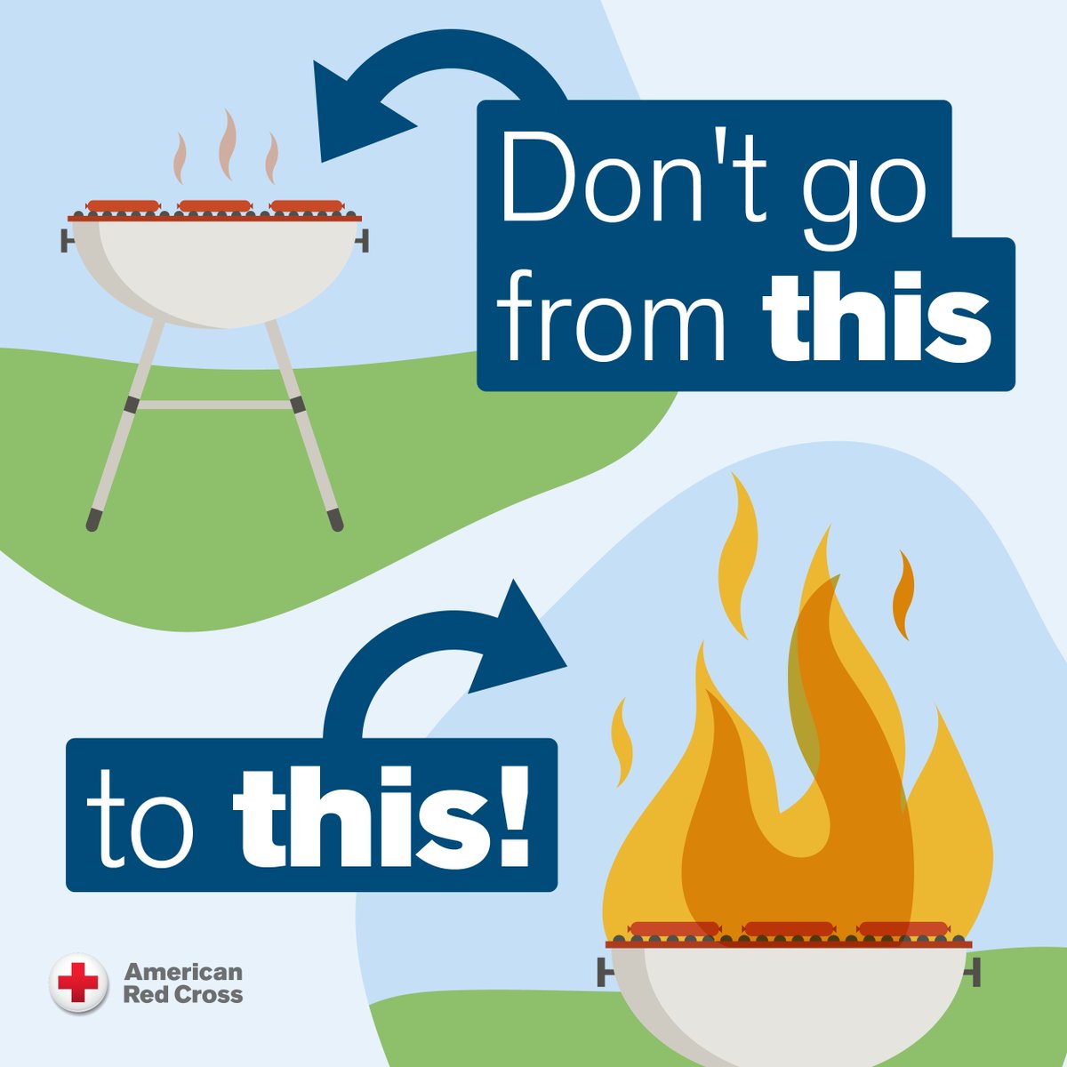 Grilling sparks over 10,000 home fires on average each year. Follow these grilling safety tips: 🍽️ Always supervise the grill when in use. 🍽️ Never grill indoors 🍽️ Make sure everyone stays away from the grill. 🍽️ Keep the grill out in the open 🍽️ Use the long-handled tools