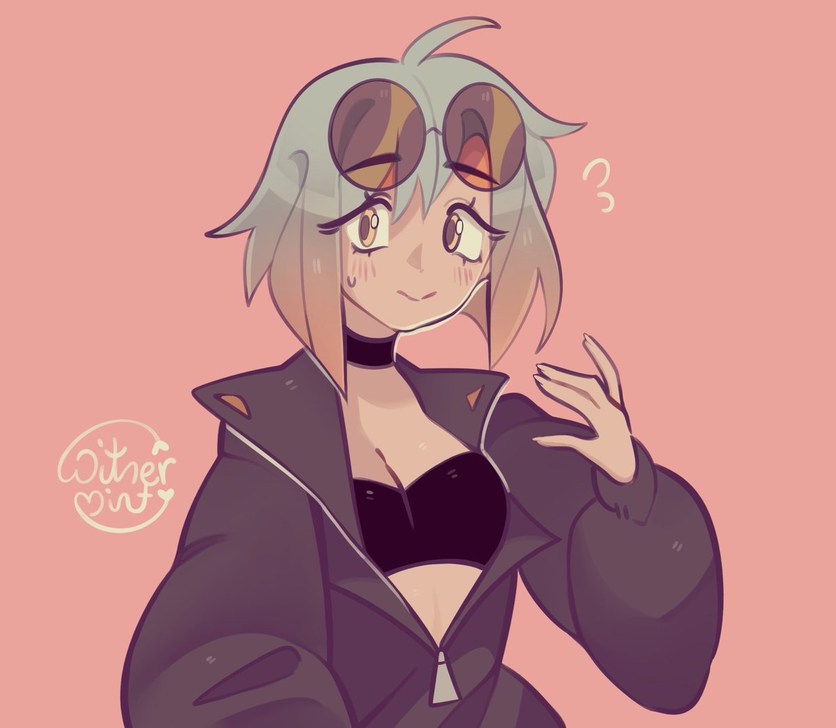 Withermint's tweet image. I gave her people skin, shes a bit self-conscious about it