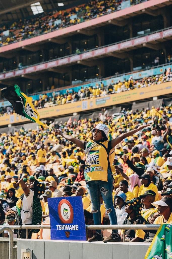 FORWARD TO A DECISIVE ANC VICTORY! ✊🏾 1st Ballot: #VoteANC ❎ 2nd Ballot: #VoteANC ❎ 3rd Ballot: #VoteANC ❎ #SiyanqobaRally ⚫️🟢🟡 📍FNB Stadium 🏟️ #VoteANC2024 #LetsDoMoreTogether