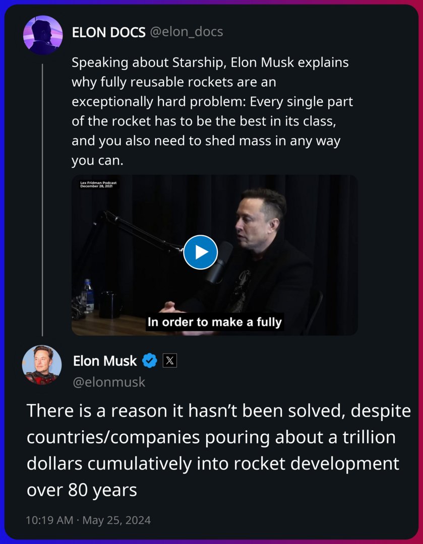 Elon Musk replied to ELON DOCS x.com/elon_docs/stat…