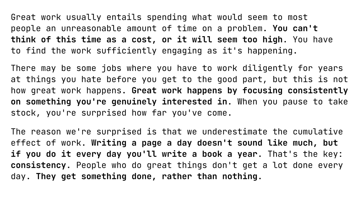 Paul Graham on how to do great work