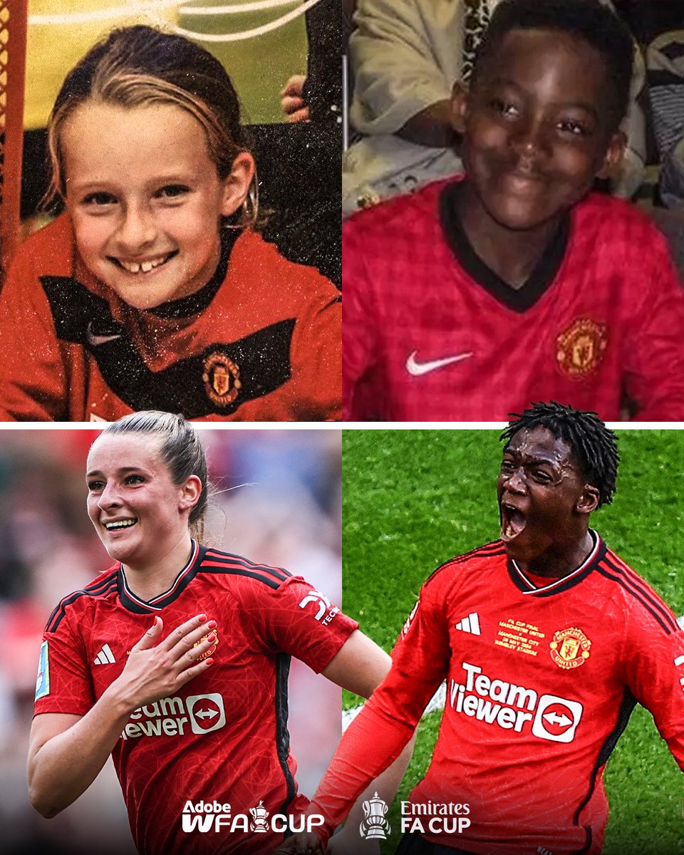 Made in Manchester ♥️ Ella Toone and Kobbie Mainoo both scored for their childhood club at Wembley in the FA Cup Final 🤩 #EmiratesFACup