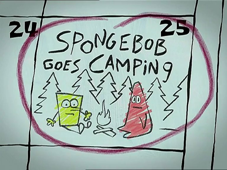 SpongeBob and Patrick go camping today!
