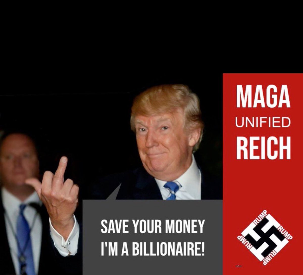 Donald Trump is a full fledged Nazi, and a serial grifter. Make sure you dumbass MAGAt’s sign the back of your paychecks for Trump. His legal expenses aren’t going to pay themselves.