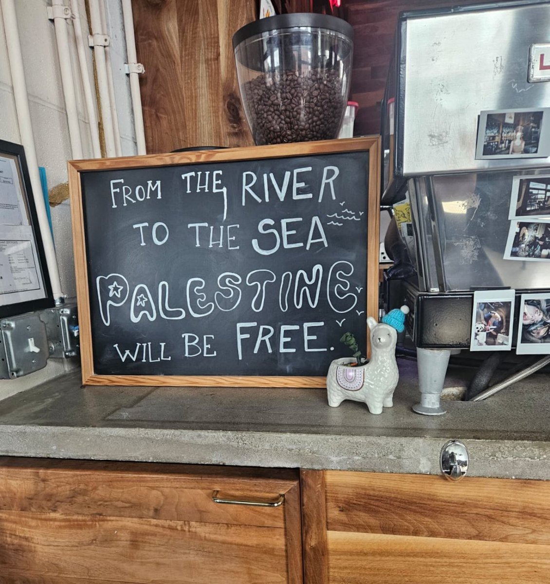You did it, guys. You posted this at a coffee shop in Indiana and you freed Palestine. There’s peace in the Middle East now. Good work. 

(Also - a PSA don’t get coffee at Provider coffee in Indianapolis anymore. ✌️)