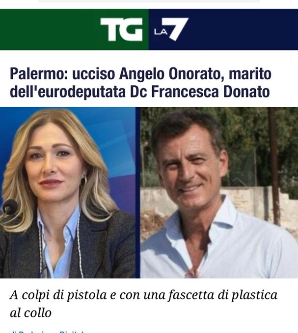 Ultima ora!  Ucciso il marito dell'europarlamentare Francesca Donato.  Condoglianze @ladyonorato   #francescadonato<a href="/tag/francescadonato"class="tags"><span>#francescadonato</span></a>